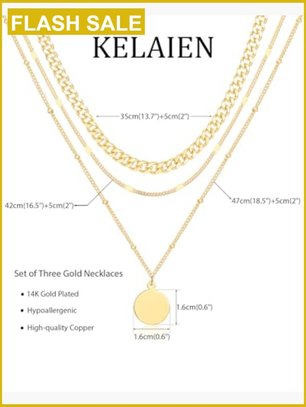 Layered Dainty Choker Chain Necklace Set 14K Gold Plated Trendy Jewelry Gift - Picture 5 of 7